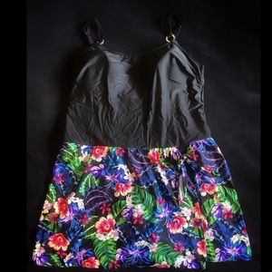 Krista Plus Size One Piece Bathing Suit With Skirt